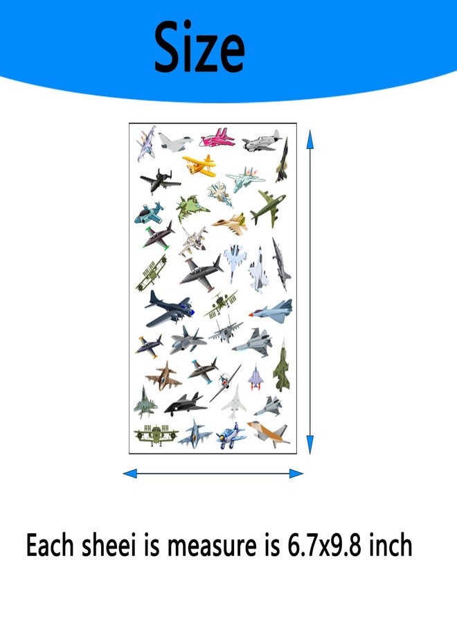 PIBIPAID 960+ Pcs Fighter Paper Stickers,for Military Airplane Aircraft Fighter Jet Plane Party Favors Supplies Decorations Goodie Bag Stuffers Prize Labels(24 Sheets) - Image 2